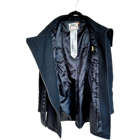 Khujo Original Ivy Jacket Asymetrical Exposed Zip Belted Black Size Small - Picture 9 of 16